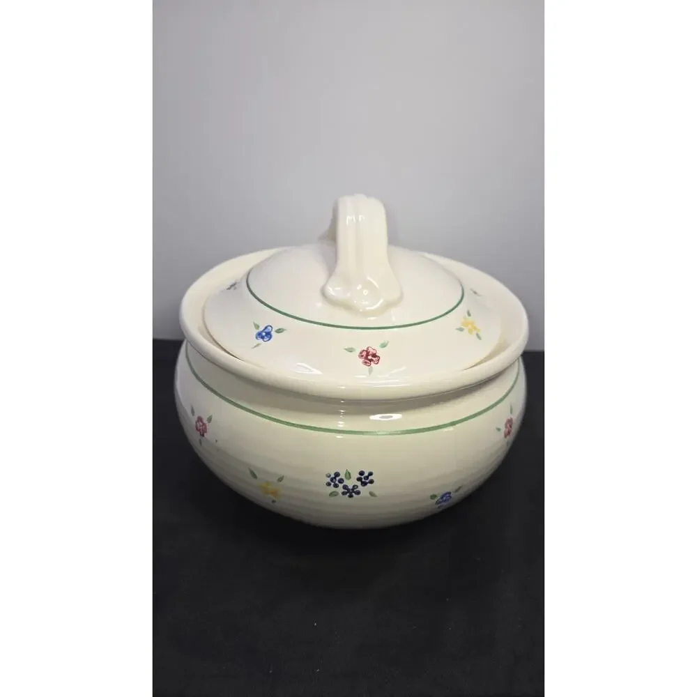 Vintage Pfaltzgraff Vickie Hanson Spectrum 3 Qt Round Covered Casserole Dish Lid